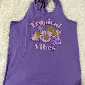 Blouse with Purple Tropical Vibes Kids Tank Top design